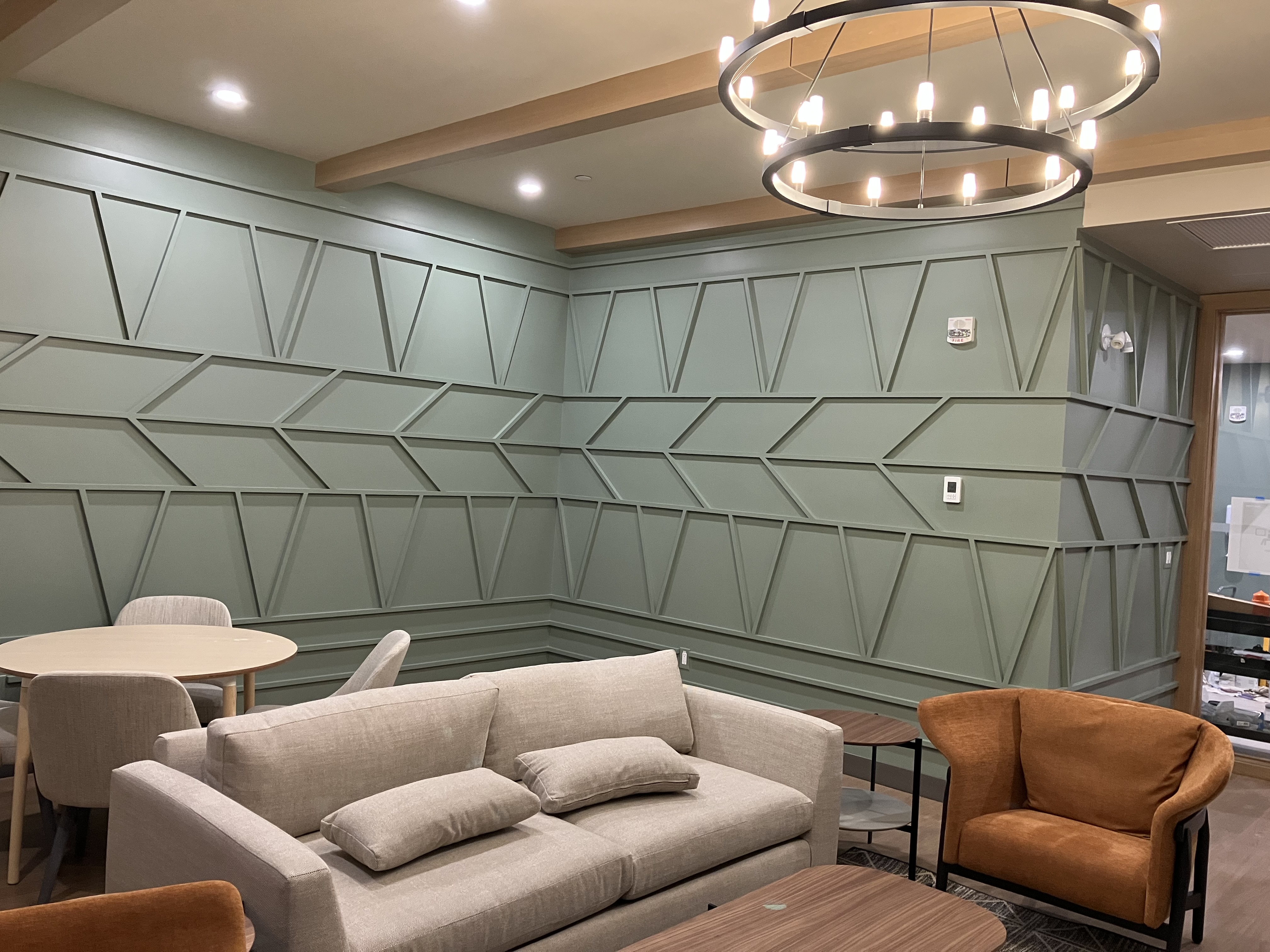 Luxury residential interior with custom millwork and built-in cabinetry