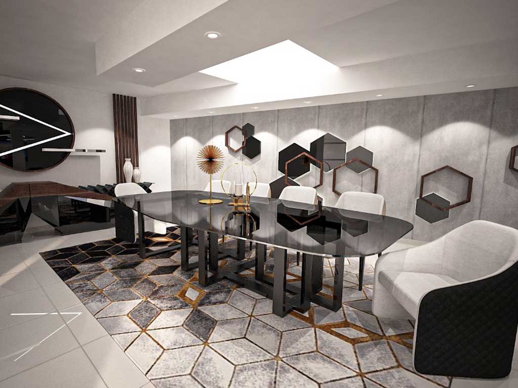 Modern office furniture in a collaborative workspace